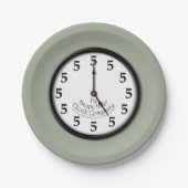 5 Uhr-Uhr Pappteller (Vorderseite)