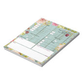 5 und 1 Food Journal Floral and Wood Design Notizblock (Rotiert)
