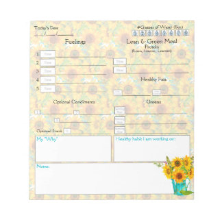 5 und 1 Food Journal Notepad Notizblock