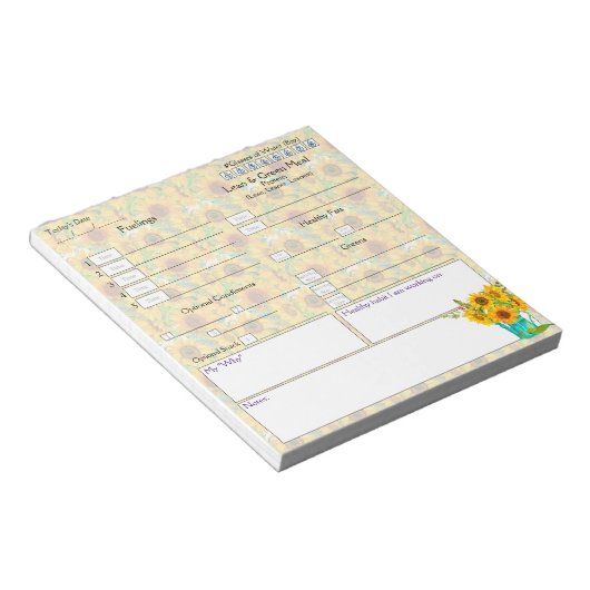 5 und 1 Food Journal Notepad Notizblock (angewinkelt)