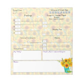 5 und 1 Food Journal Notepad Notizblock (Vorderseite)