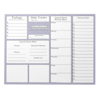 5 und 1 Lebensmittelspur | Speiseplan | Lebensmitt Notizblock