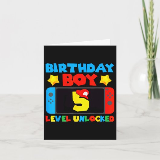 5 Unlocks Videospiel 5. Geburtstag Boy Gamer Karte (Vorderseite)