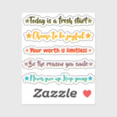 5 Uplifting Quotes | Motivational & Inspirational Aufkleber (Blatt)