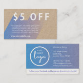 5 USD Rabatt für die Visitenkarte (Vorne/Hinten)