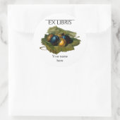 5 Vintage Pflaumenmalerei Buchzeichen Runder Aufkleber (Tasche)