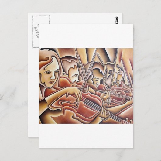 5 Violine Postkarte (Vorne/Hinten)
