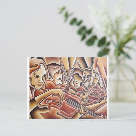 5 Violine Postkarte (Stehend Vorderseite)
