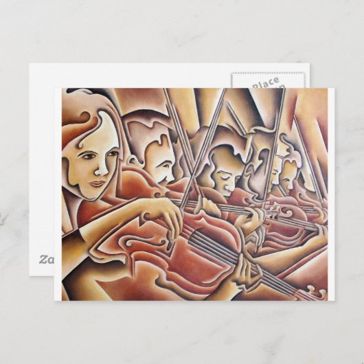 5 Violine Postkarte (Vorne/Hinten)