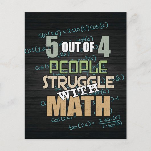 5 von 4 Kampf mit Mathematik | Math Lovers Gift Flyer (Vorne)