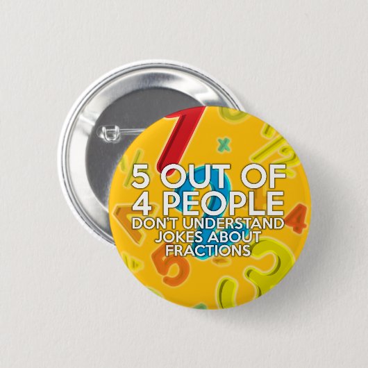 5 VON 4 PERSONEN - Mathe Joke Button (Vorne & Hinten)