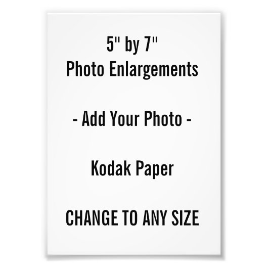 5 von 7 Zoll KODAK Foto Erweiterung (Vorne)
