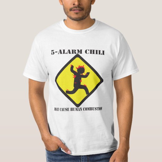 5 Warnungs-Chili-Wert-T - Shirt (Vorderseite)