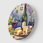 #5  Wein und Käse Große Wanduhr (Winkel)