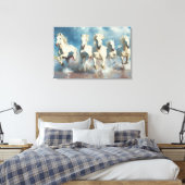 5 Weiße Pferde am Strand Leinwanddruck (Insitu (Schlafzimmer))