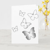 5 Weiße Schmetterlinge Karte (Gelbe Blume)