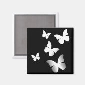 5 Weiße Schmetterlinge Magnet (Vorderseite/Rückseite)