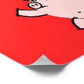 5 Witziger Cartoon Illustration Schweinejahr Gebur Poster (Ecke)