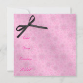 5"x5" Quadrat Rosa und Schwarz förmliche Einladung (Rückseite)