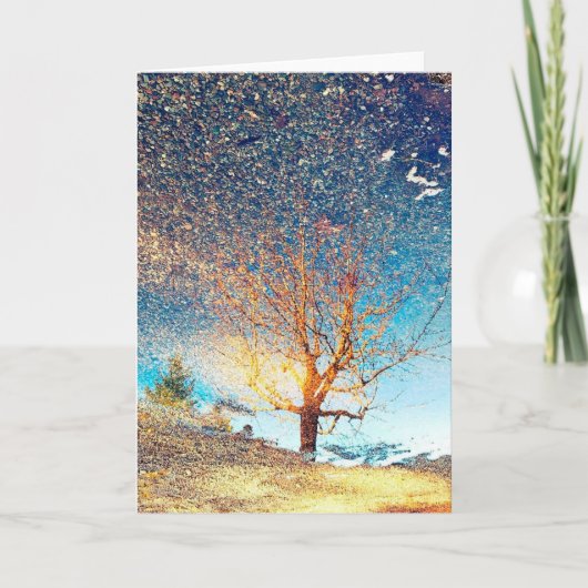 5"x7" Faltkarte | Cherry Tree Puddle Karte (Vorderseite)