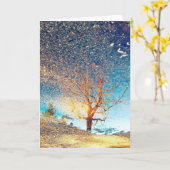 5"x7" Faltkarte | Cherry Tree Puddle Karte (Gelbe Blume)