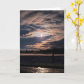 5"x7" Faltkarte | Icy Moonlight Reflection Karte (Gelbe Blume)