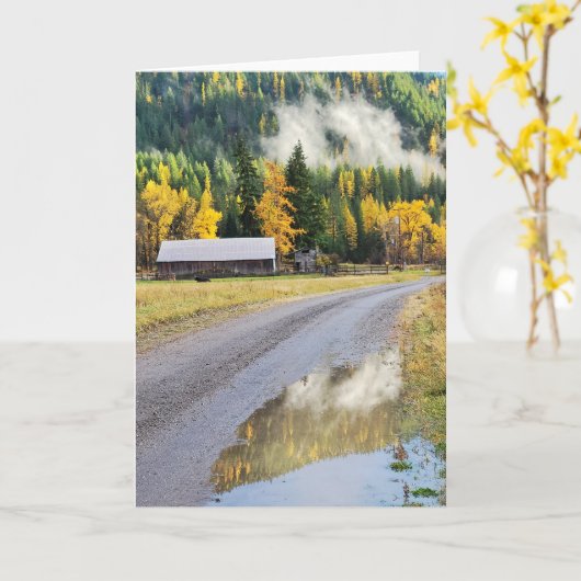 5"x7" Faltkarte | Sunny Fall Puddle Karte (Gelbe Blume)