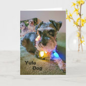 5"x7" Faltkarte | Weihnachten Dog Karte (Gelbe Blume)