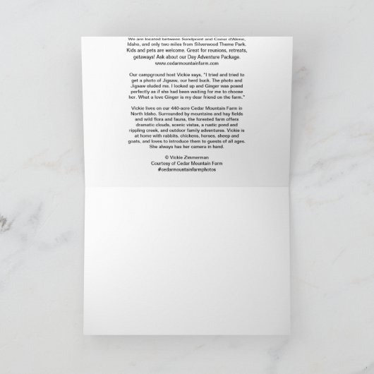 5"x7" Faltschachtel-h | Ginger Dankeskarte (Innenseite)