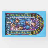 5' x 3' WeihnachtsVinyl Banner Bleiglas (Horizontal)