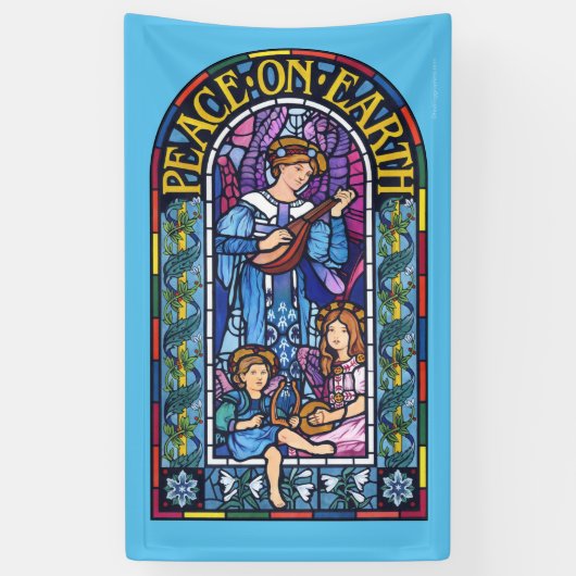 5' x 3' WeihnachtsVinyl Banner Bleiglas (Vertikal)