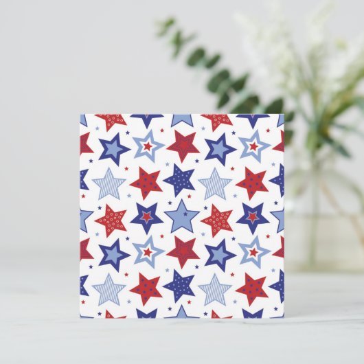 5 x 5 4. Juli Party Einladung (Stehend Vorderseite)