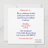 5 x 5 4. Juli Party Einladung (Rückseite)