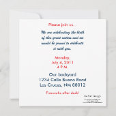 5 x 5 4. Juli Party Einladung (Rückseite)