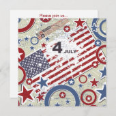 5 x 5 4. Juli Party Einladung (Vorne/Hinten)