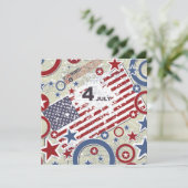 5 x 5 4. Juli Party Einladung (Stehend Vorderseite)