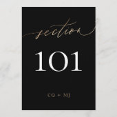 5 x 7" Black Gold Calligraphy Wedding Tischnummer (Rückseite)