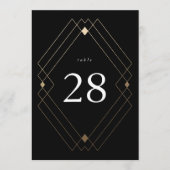 5 x 7 Black & Gold Classic Hochzeiten Tischnummern (Vorderseite)