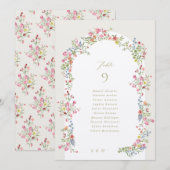 5 x 7 Blumenbogen Gastnamen Hochzeit Tischnummer (Vorne/Hinten)