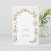 5 x 7 Blumenbogen Gastnamen Hochzeit Tischnummer (Stehend Vorderseite)