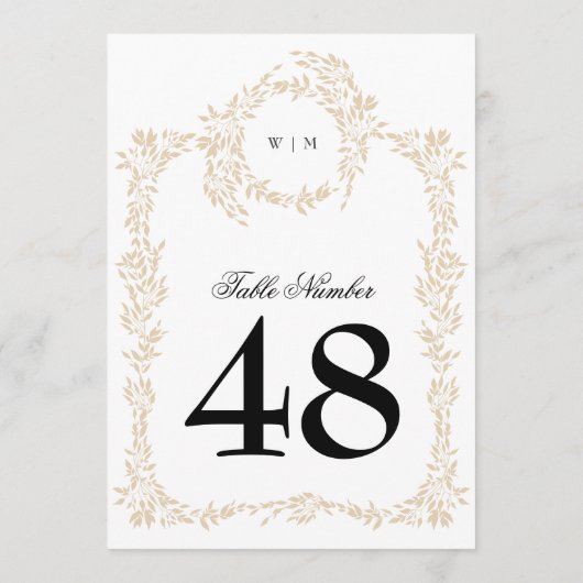 5 x 7 Blush Wappen Elegante Hochzeiten Tischnummer (Rückseite)