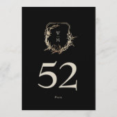 5 x 7 Classic Black Cream Gold Wreath Tischnummer (Rückseite)