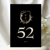 5 x 7 Classic Black Cream Gold Wreath Tischnummer