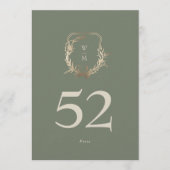 5 x 7 Classic Sage Cream Gold Wappen Tischnummer (Vorderseite)