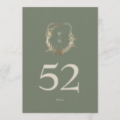 5 x 7 Classic Sage Cream Gold Wappen Tischnummer (Rückseite)