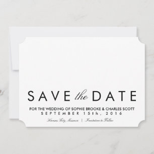 5" x 7" Einfache Chic Ticket-Save the Date Vorlage