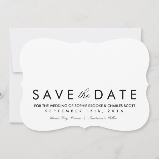 5" x 7" Einfache Klammer Save the Date Vorlage (Vorderseite)