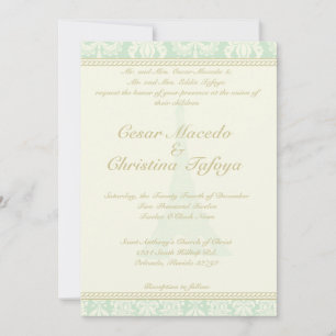 5 x 7 Einladung Damask Paris Eiffelturm