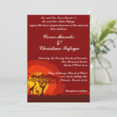 5 x 7 Einladung zur Hochzeit Roter Sonnenuntergang (Stehend Vorderseite)