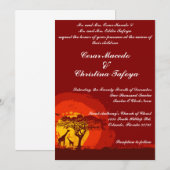 5 x 7 Einladung zur Hochzeit Roter Sonnenuntergang (Vorne/Hinten)